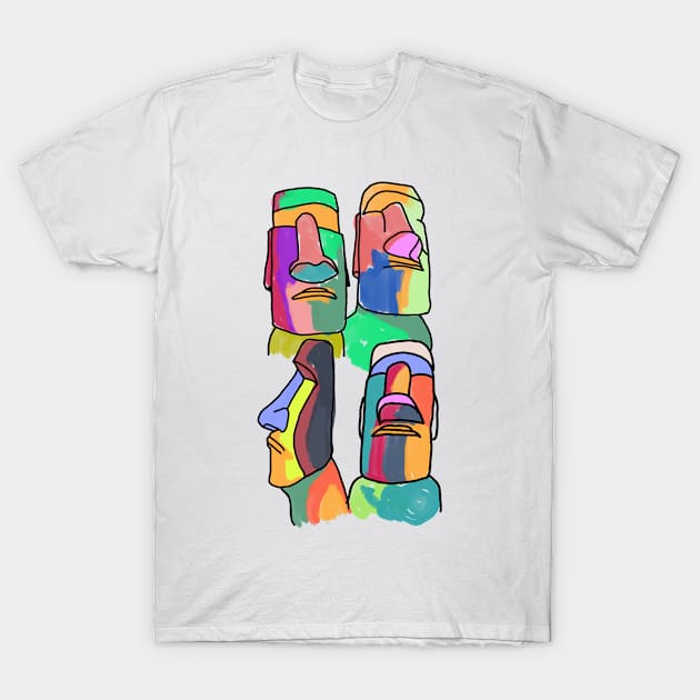 Easter island statues T-Shirt by Aldebaran